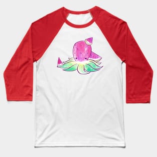 Watermelon Octopus Watercolor Baseball T-Shirt